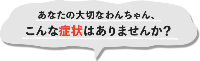 あなたの大切なわんちゃん、こんな症状はありませんか？